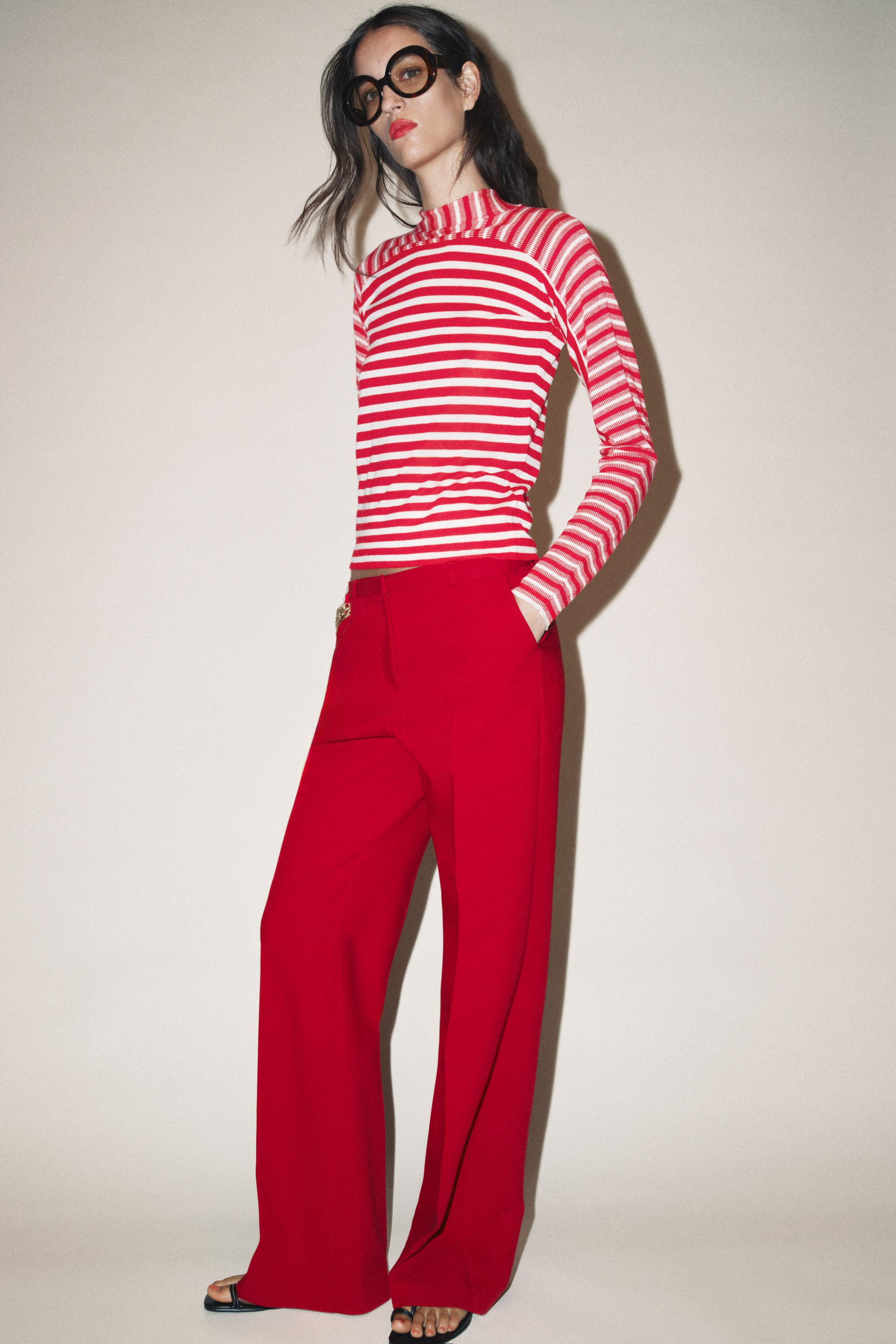 HIGH-WAISTED STRAIGHT LEG PANTS | Zara US