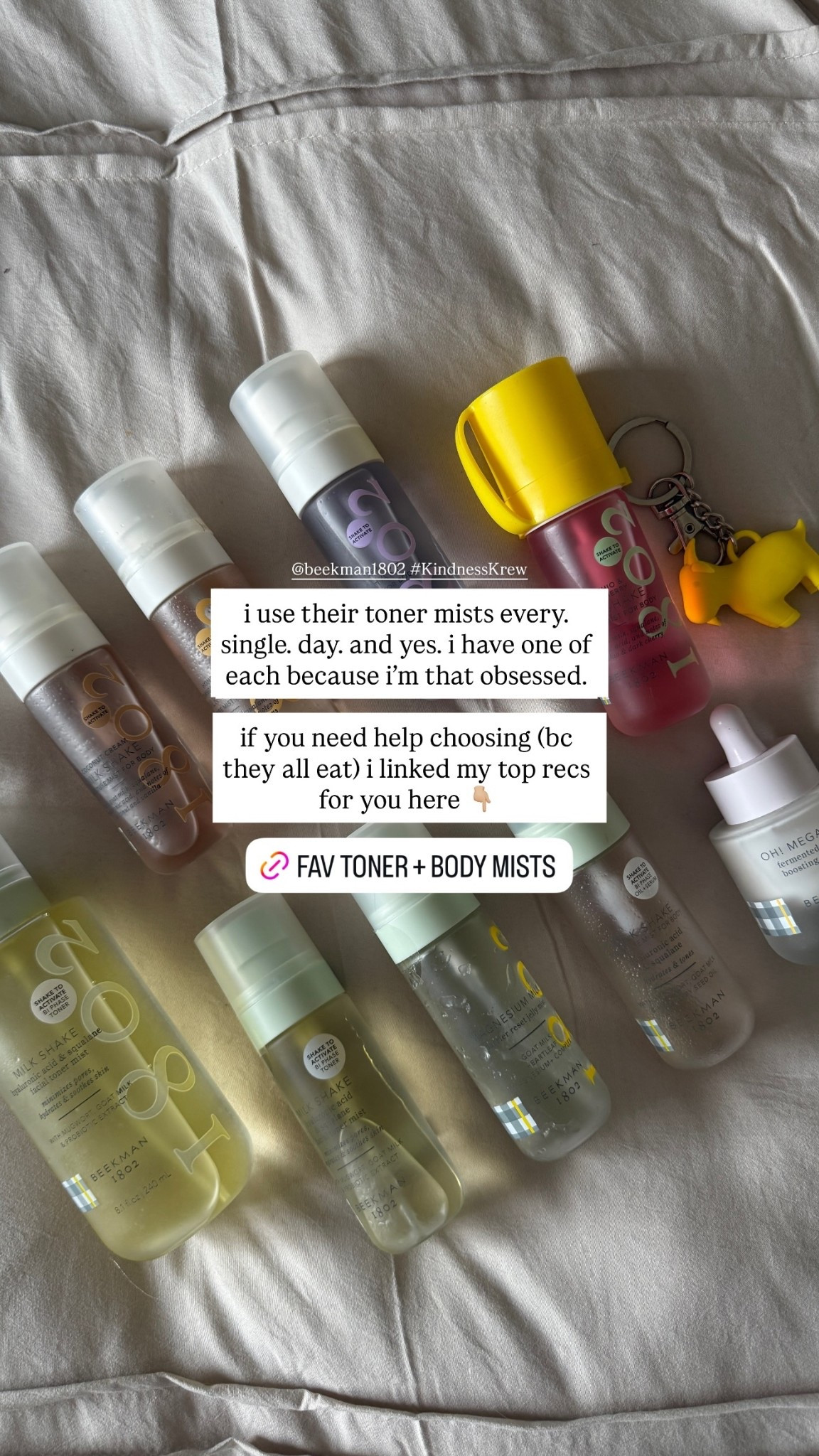 i use their toner mists every. single. day. and yes… i have one of each because i’m that obsessed.

if you need help choosing (bc they all eat) i linked my top recs for you here 👇🏼 @beekman1802 #KindnessKrew  @shopmy  @shopmy

#LTKSaleAlert #LTKBeauty #LTKFindsUnder50