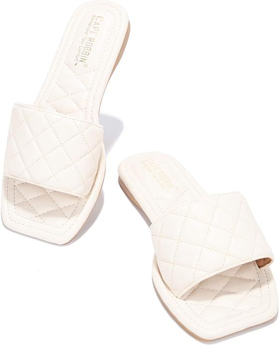 Cape Robbin Gamon Sandals Slides for Women, Woven Womens Mules Slip On Shoes | Amazon (US)