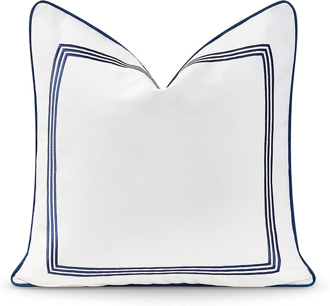 Hofdeco Premium Coastal Hampton Style Patio Indoor Outdoor Pillow Cover Only, 20"x20" Water Resis... | Amazon (US)
