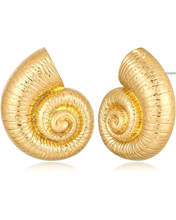 LILIE&WHITE Conch Sell Earrings Gold Stud Earrings For Women Love Knot Stud Earrings Angel Wings ... | Amazon (US)