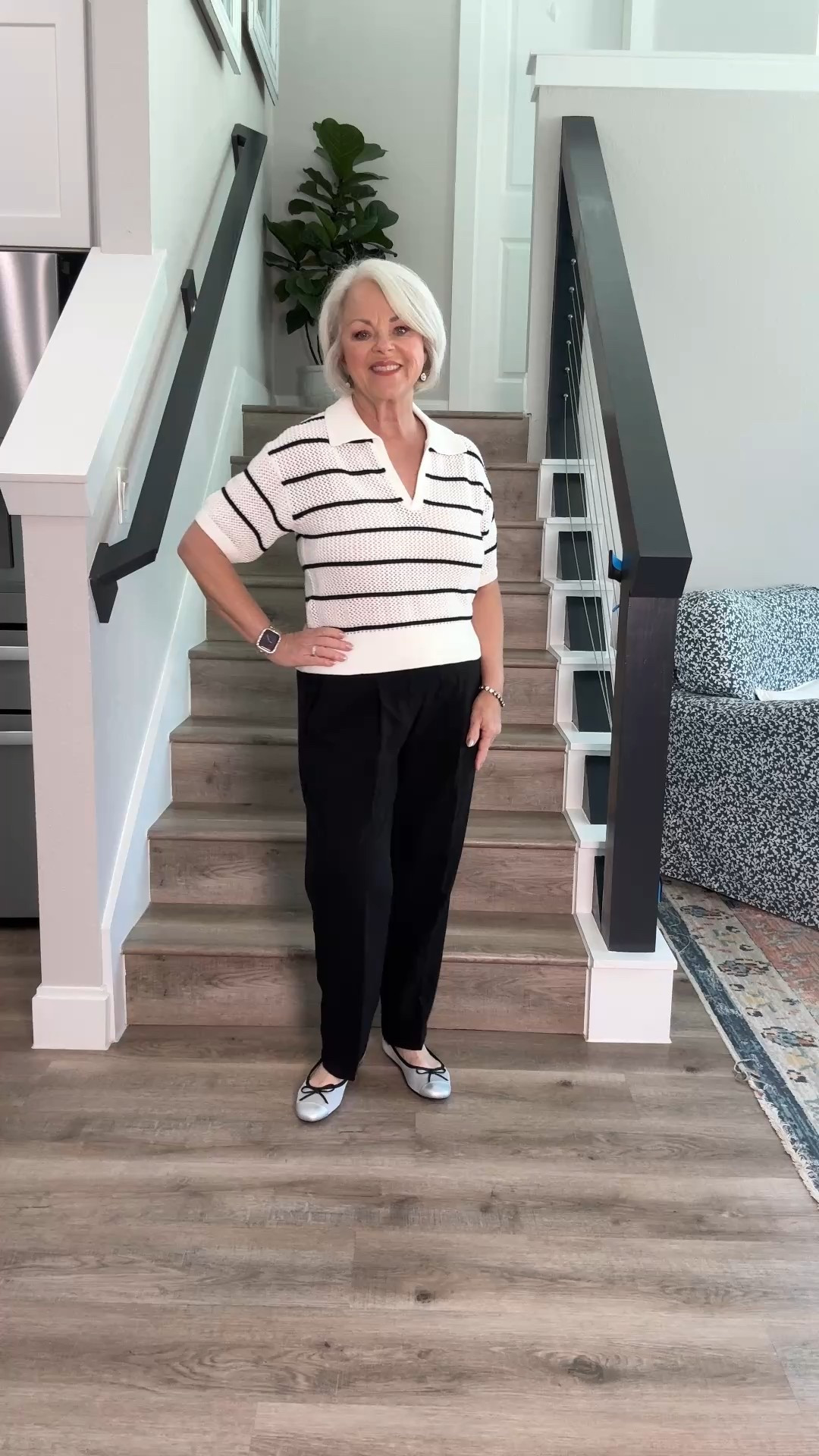 Such a cute outfit from Old navy and on sale right now!!! The pants are dressy and fit beautifully!! The striped sweater is just darling and a classic polo style!!! 

#LTKMidsize #LTKFindsUnder50 #LTKOver40