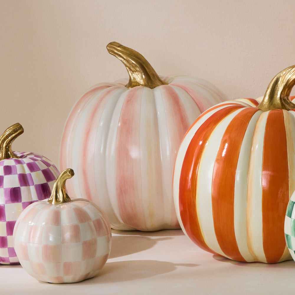 Rosy Stripe Medium Pumpkin | MacKenzie-Childs