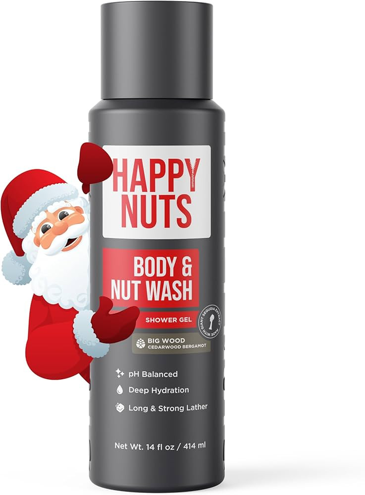 HAPPY NUTS Big Wood Body and Nut Wash - Moisturizing Men's Shower Gel, Bodywash with Deep Cleanse... | Amazon (US)