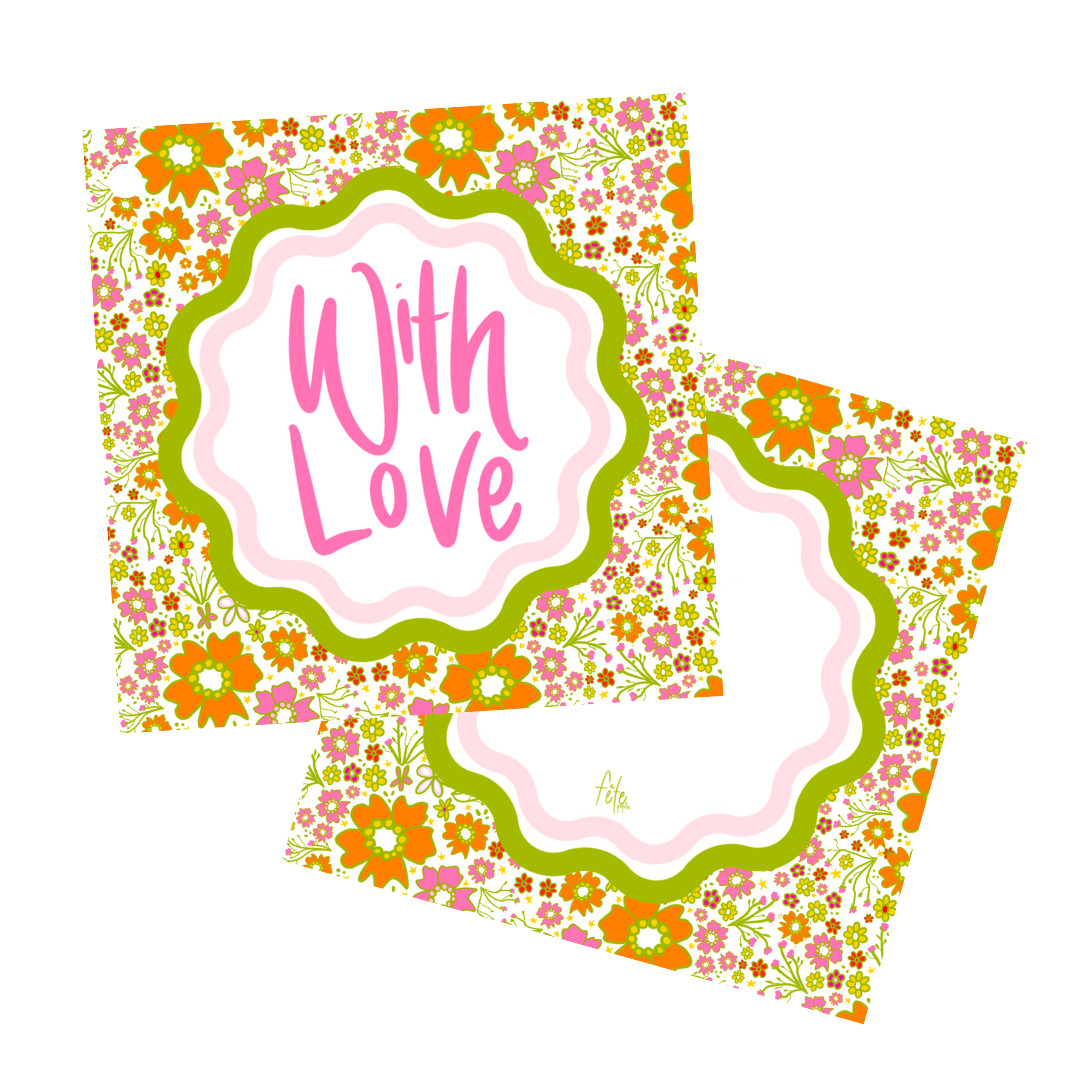 Retro Ditsy Floral Tags or Stickers — Fête Papier | Fete Papier