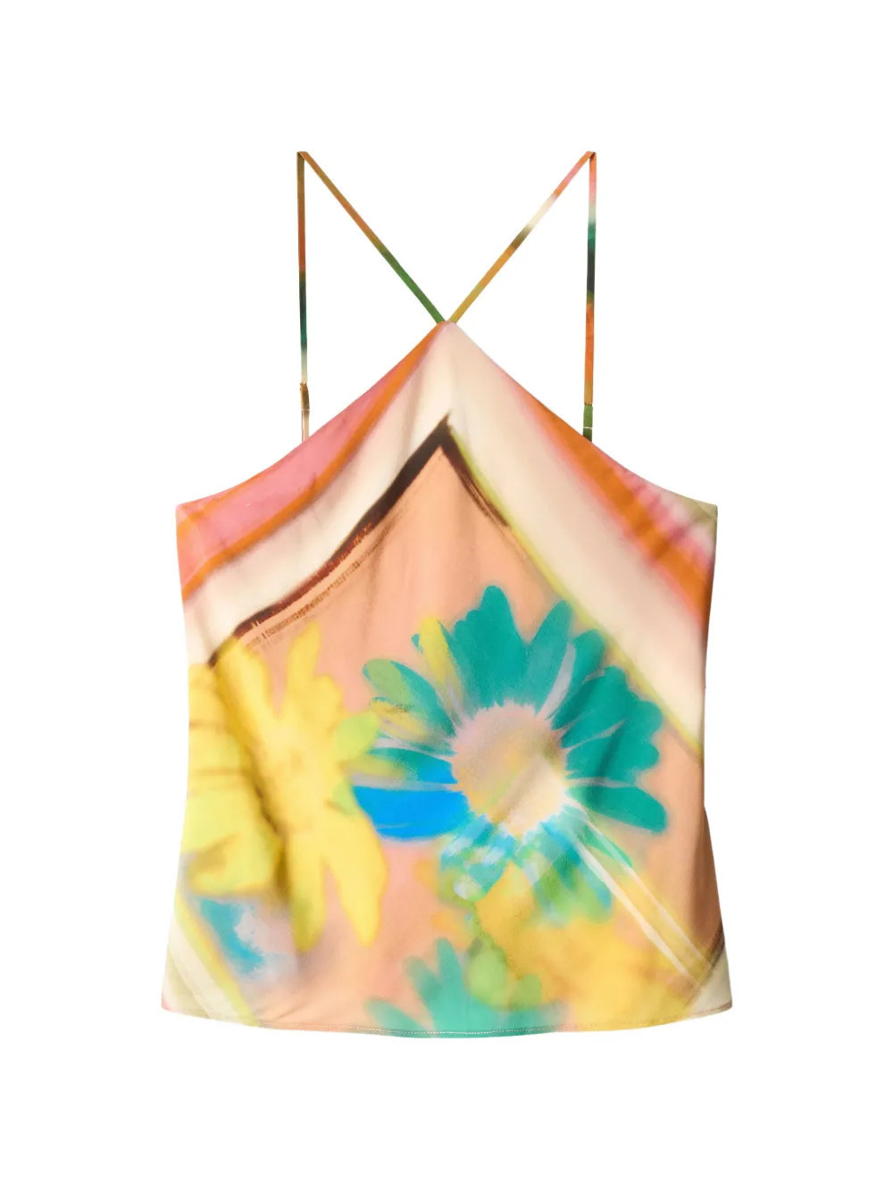 STAUD Cubism floral-print top - Pink | Farfetch Global