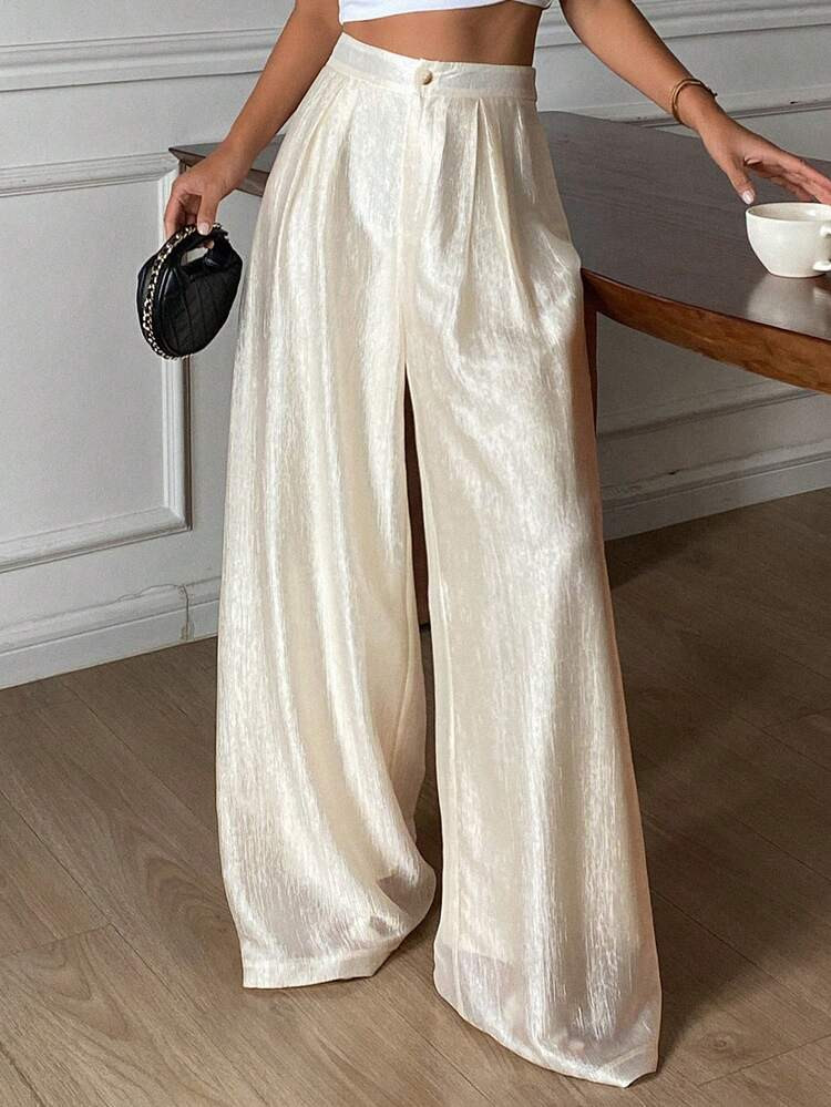 DAZY Women's Loose Wide Leg Pants, Elegant Vacation Wear, Spring/Autumn | SHEIN