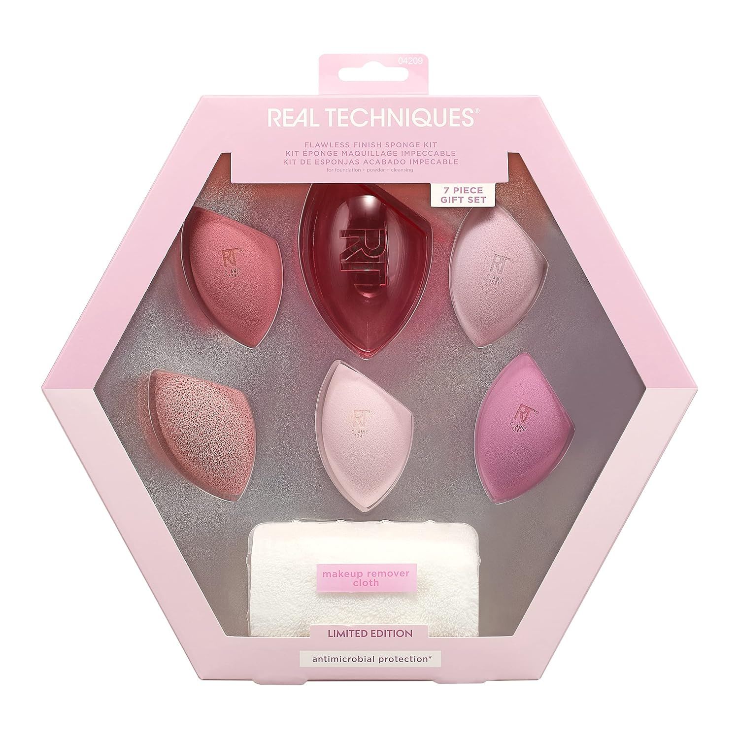 Real Techniques Limited Edition Flawless Finish Makeup Sponge Set, Pink, 7 Count | Amazon (US)