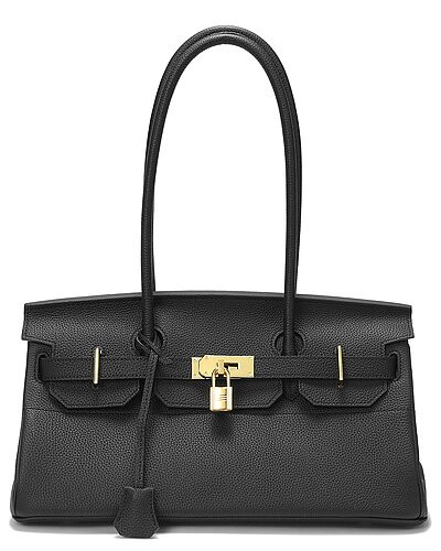 Structured Leather Top-Handle Tote | Gilt & Gilt City