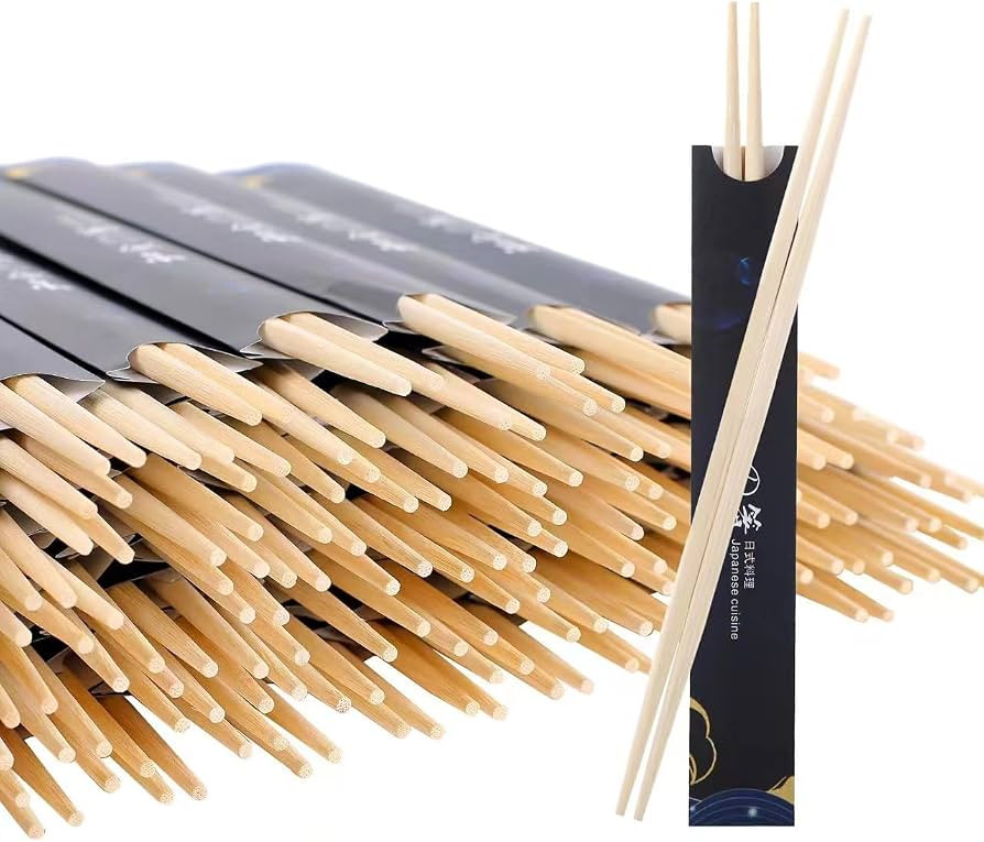 100 pairs Disposable Bamboo Chopsticks, 9.5 Inch Japanese Style Double Pointed Sleeved and Separa... | Amazon (US)