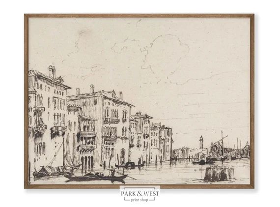 Venice Sketch  Vintage Printable Art  Antique Italy Travel | Etsy | Etsy (US)