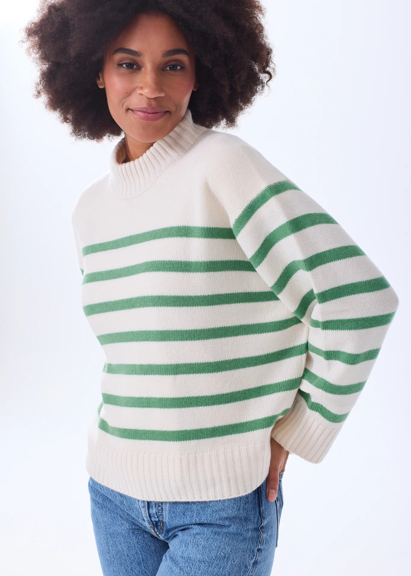 The Cashmere Crewneck - Striped | Alice Walk