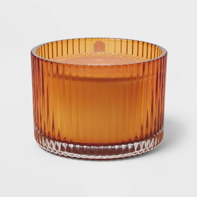 3-Wick Ribbed Glass Vanilla Pumpkin Candle 13oz - Threshold™ | Target