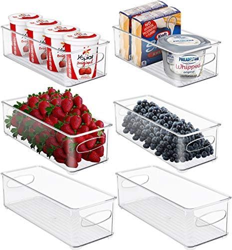 Sorbus Plastic Storage Bins Stackable Clear Pantry Organizer Box Bin Containers for Organizing Kitch | Amazon (US)