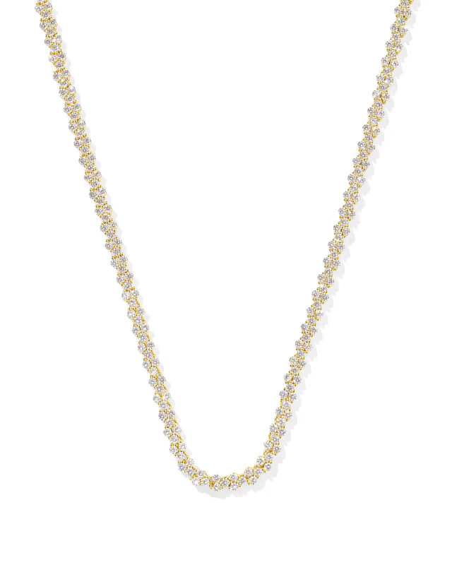 Emery Gold Tennis Necklace in White Crystal | Kendra Scott | Kendra Scott