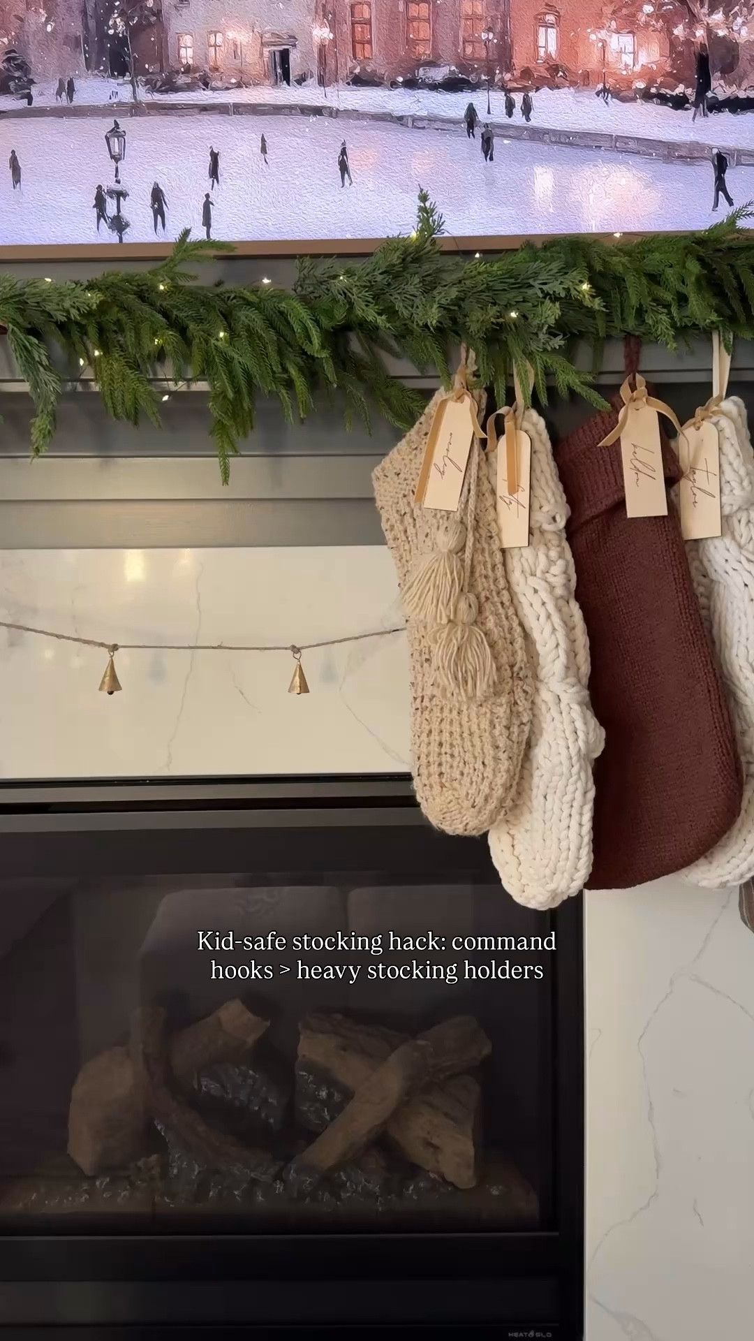 Mom hack! Skip the heavy stocking holders that can be a safety hazard and use these command hooks! I’ve been using them for years and as long as you are pulling the command strip off correctly, they are damage free. 🙌🏼

#LTKHome #LTKHoliday #LTKmomlife