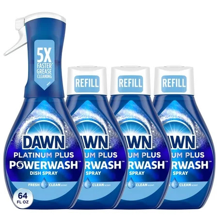 Dawn Powerwash Spray, Dish Soap, Dishwashing Liquid, Fresh, 1 Starter Kit + 3 Refills, 64 Fl Oz | Walmart (US)