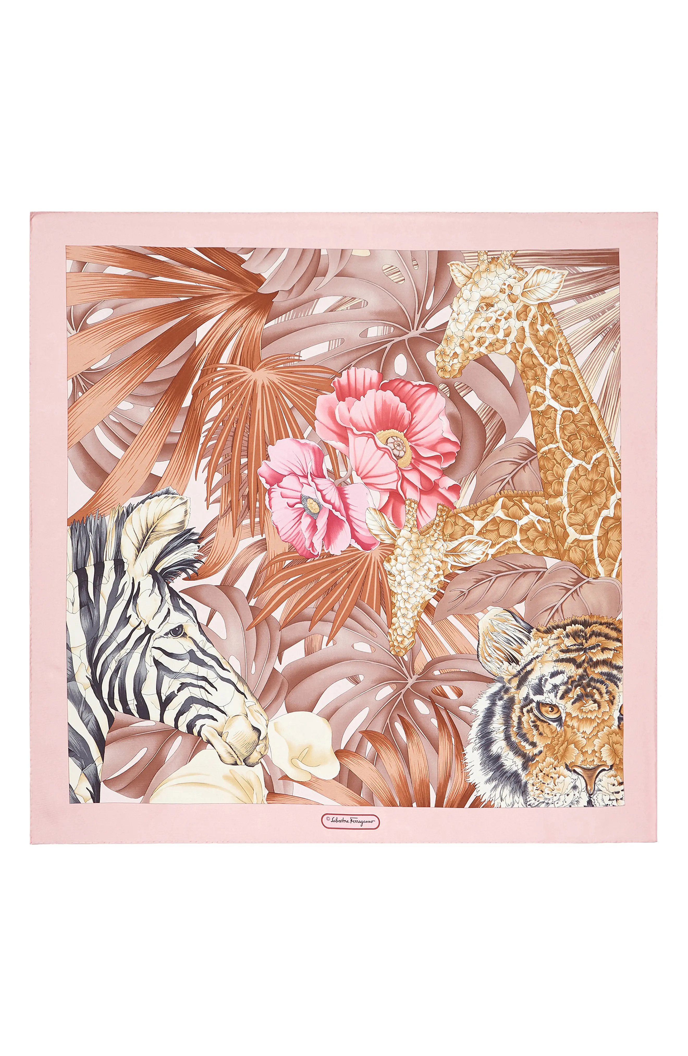 Salvatore Ferragamo Jungle Silk Scarf in Rosa at Nordstrom | Nordstrom