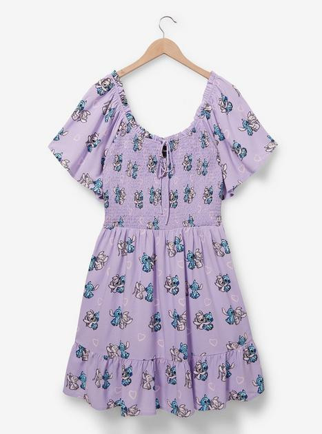 Disney Lilo & Stitch Angel Allover Print Smocked Plus Size Dress — BoxLunch Exclusive | BoxLunch