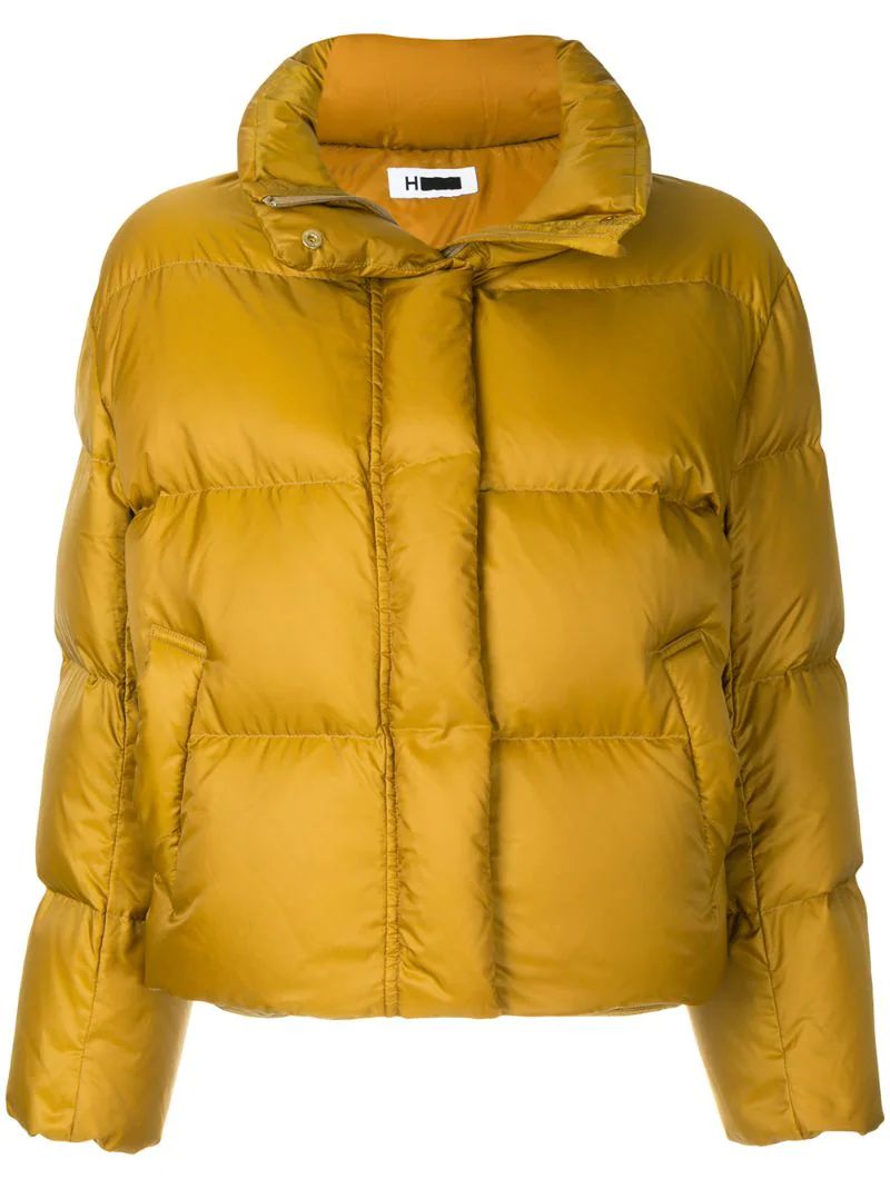 H Beauty & Youth - puffer jacket - women - Polyester/Feather/Goose Down - S, Yellow/Orange | FarFetch Global