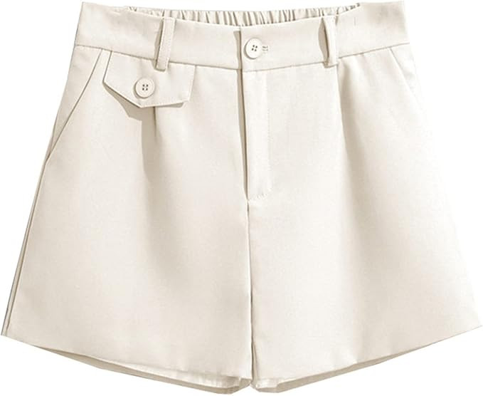 Jegsnoe Women Summer High Waist Casual Shorts Elastic Waist Loose Short Pants | Amazon (US)