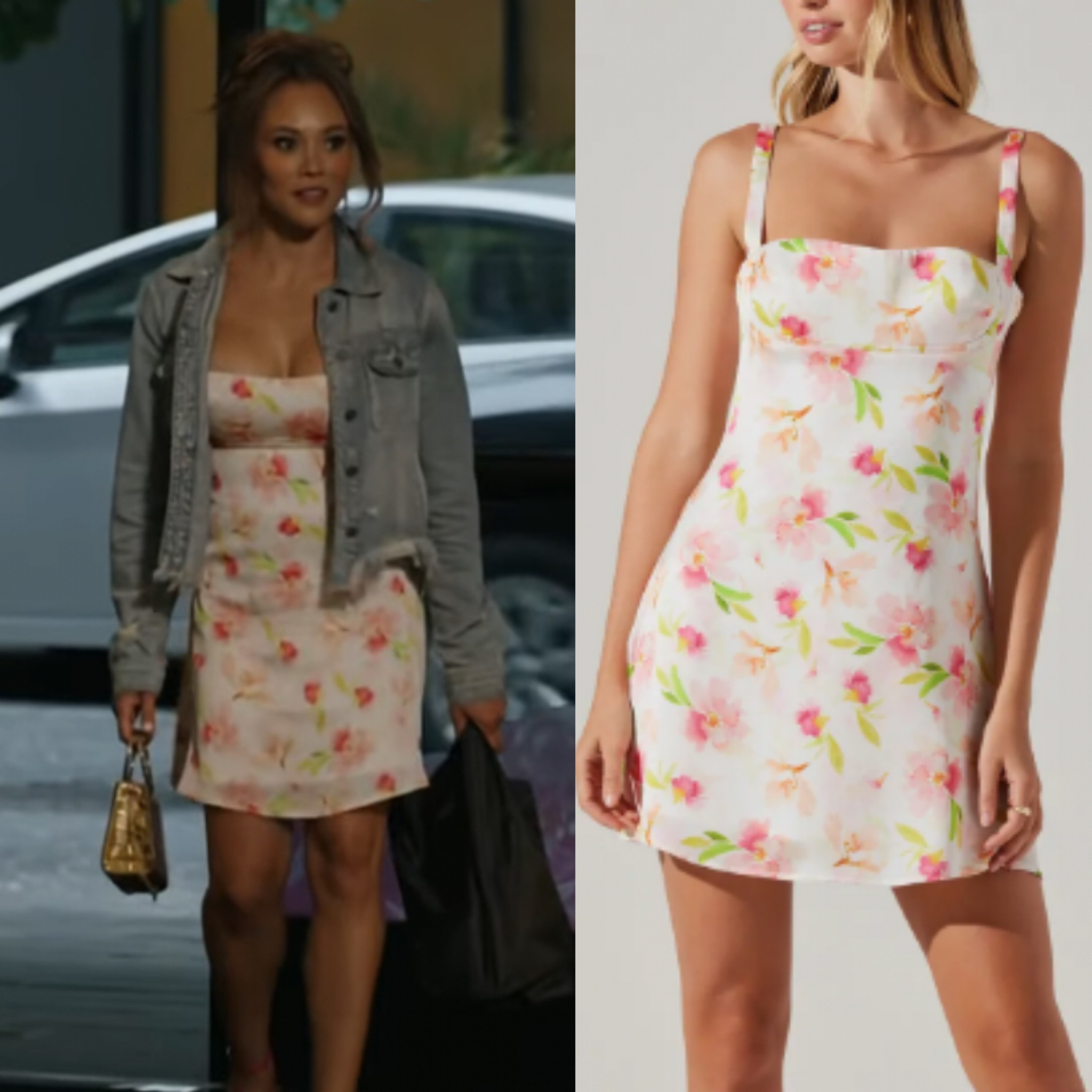 Ashley Darby’s White Floral Dress