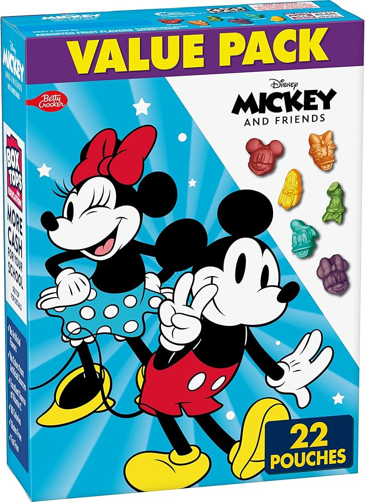 Betty Crocker Micky & Friends Fruit Flavored Snacks, Treat Pouches, Value Pack, 22 ct | Amazon (US)