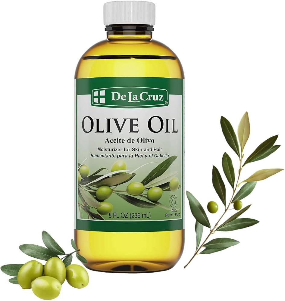 De La Cruz Pure Olive Oil - Natural Expeller Pressed Olive Oil for Hair and Skin - Lightweight Bo... | Amazon (US)