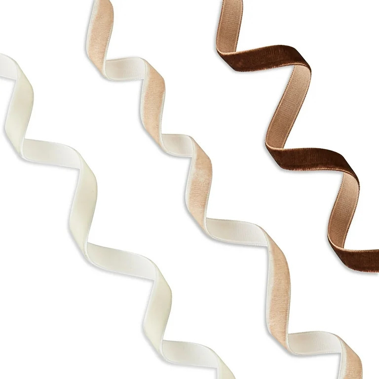 Ivory, Tan, and Beige Christmas Ribbons, 12', 3 Pack, by My Texas House | Walmart (US)