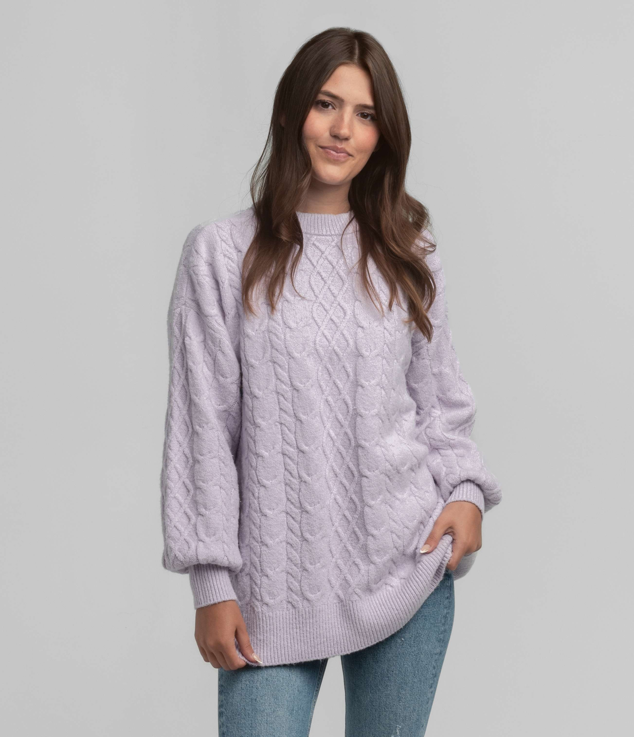 Comfy Cozy Cable Sweater - Orchid Petal | Southern Shirt | Southern Shirt