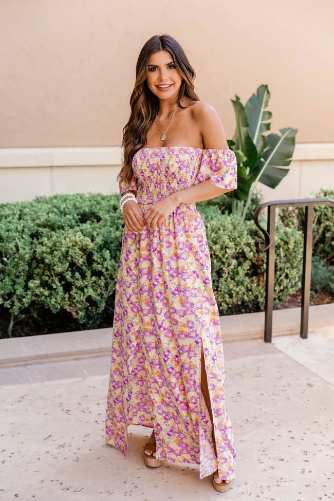 Forever In Love Purple/Yellow Floral Maxi Dress | The Pink Lily Boutique