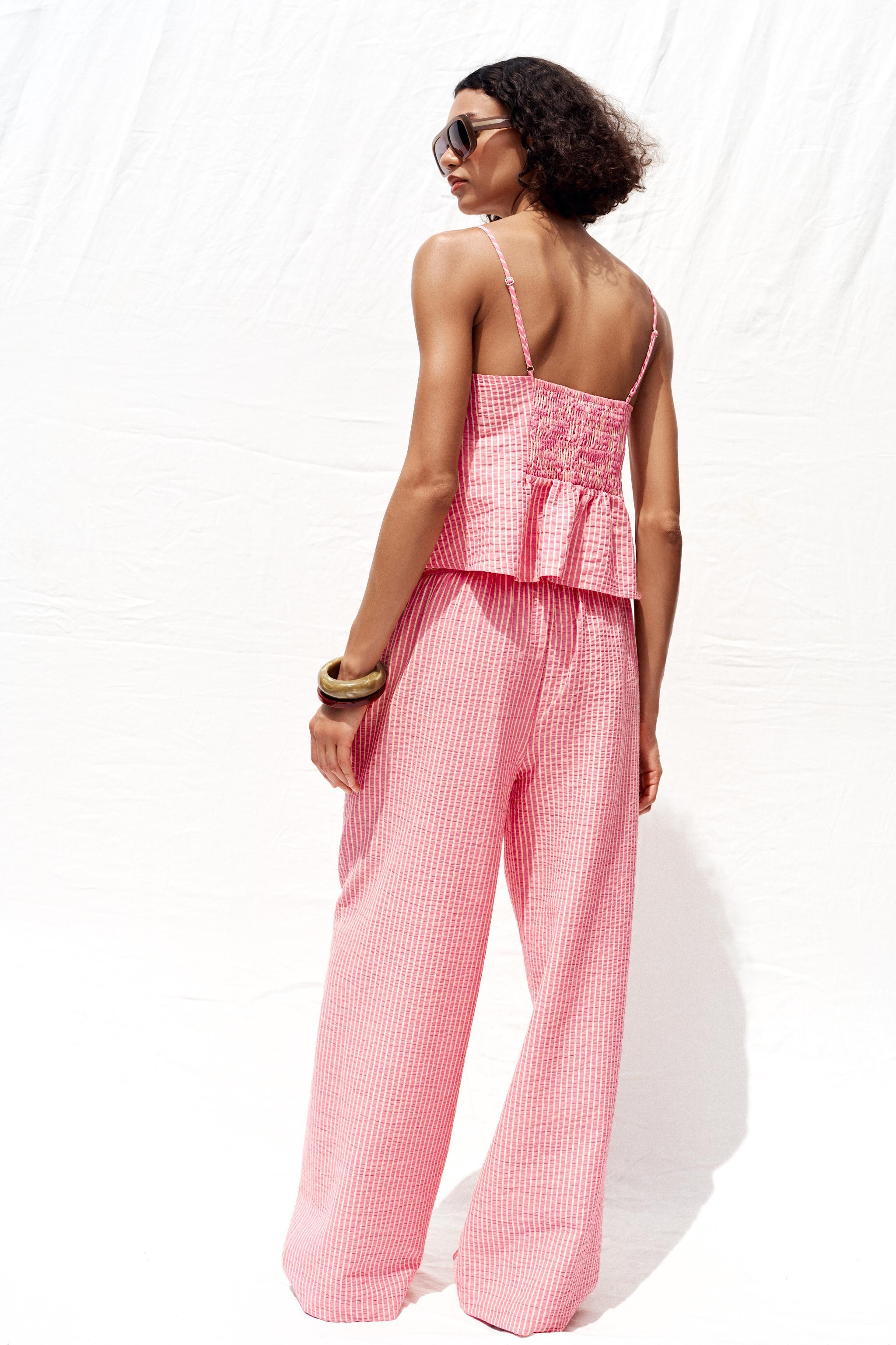 STRIPED WIDE-LEG TROUSERS | Zara UK