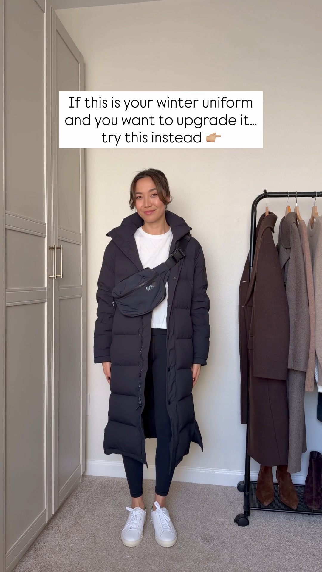 Updating an athleisure winter outfit 