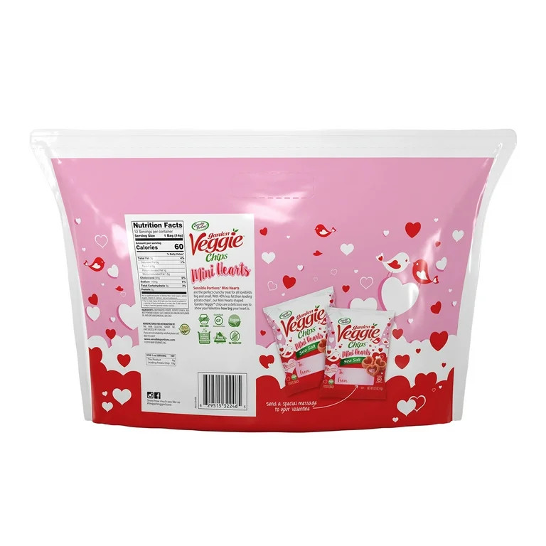 Sensible Portions Gluten-Free Sea Salt Mini Hearts Veggie Snack Chips, 0.5 oz (12 Count) | Walmart (US)