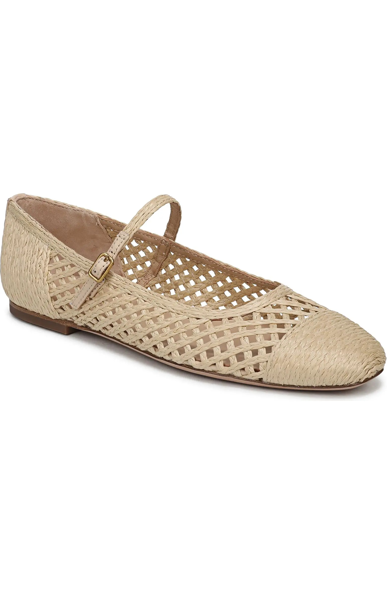Veronica Beard Ellie Raffia Mary Jane Flat (Women) | Nordstrom | Nordstrom