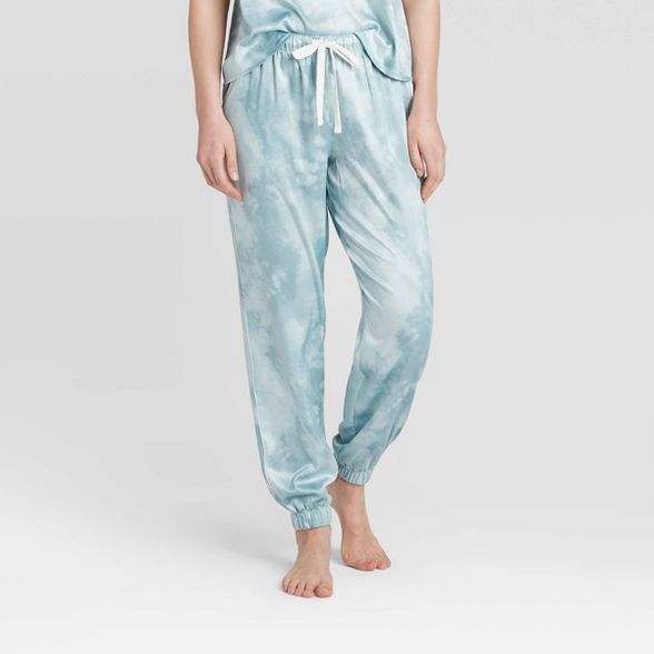 Women's Tie-Dye Print Satin Jogger Pajama Pants - Stars Above™ Mint | Target