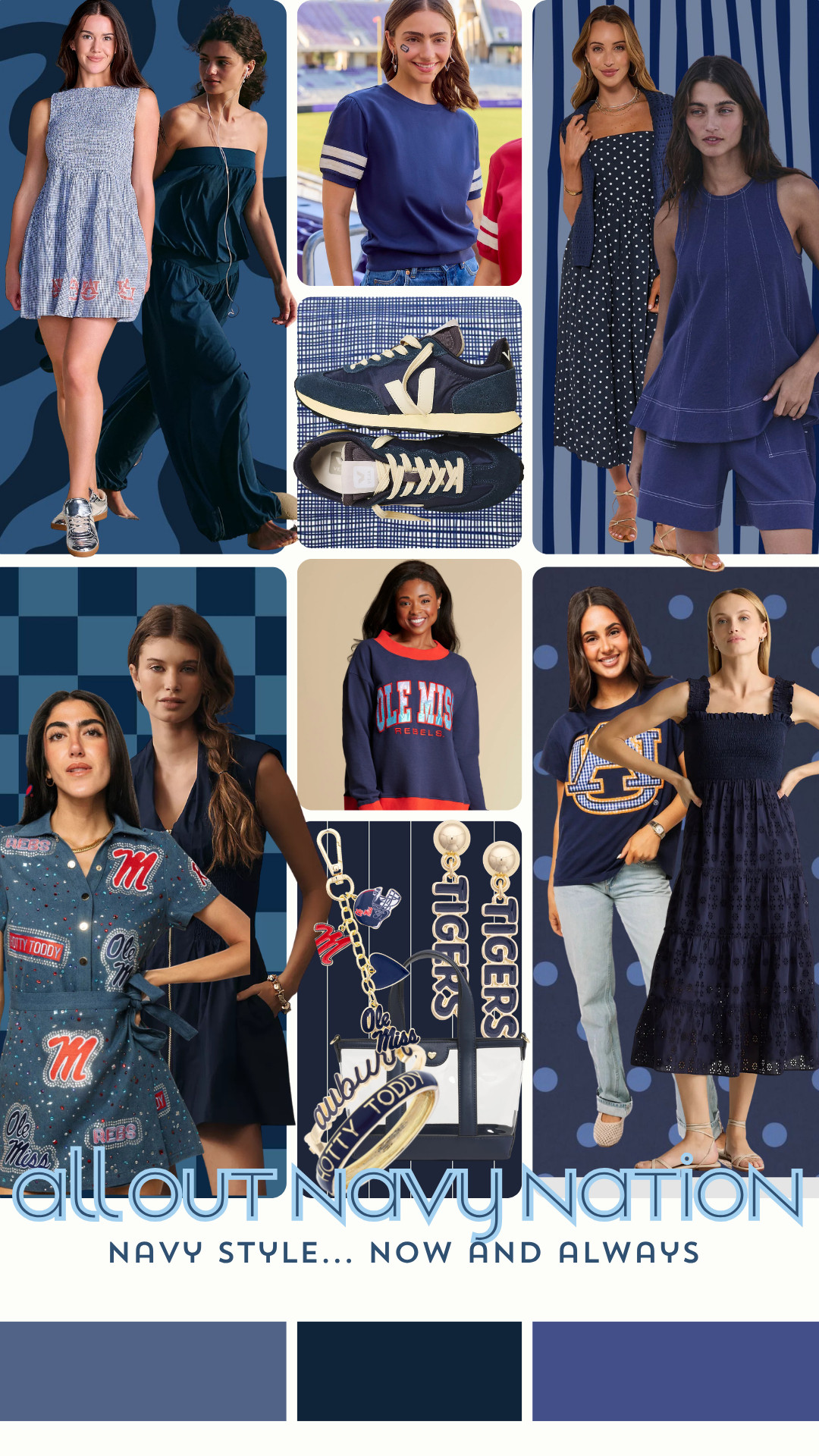 💙 Navy never goes out of style—especially on gameday. These versatile pieces are perfect for cheering on your team all season long, whether you're stadium-bound or tailgating with friends. 🏈 

 #LTKootd #LTKSeasonal
