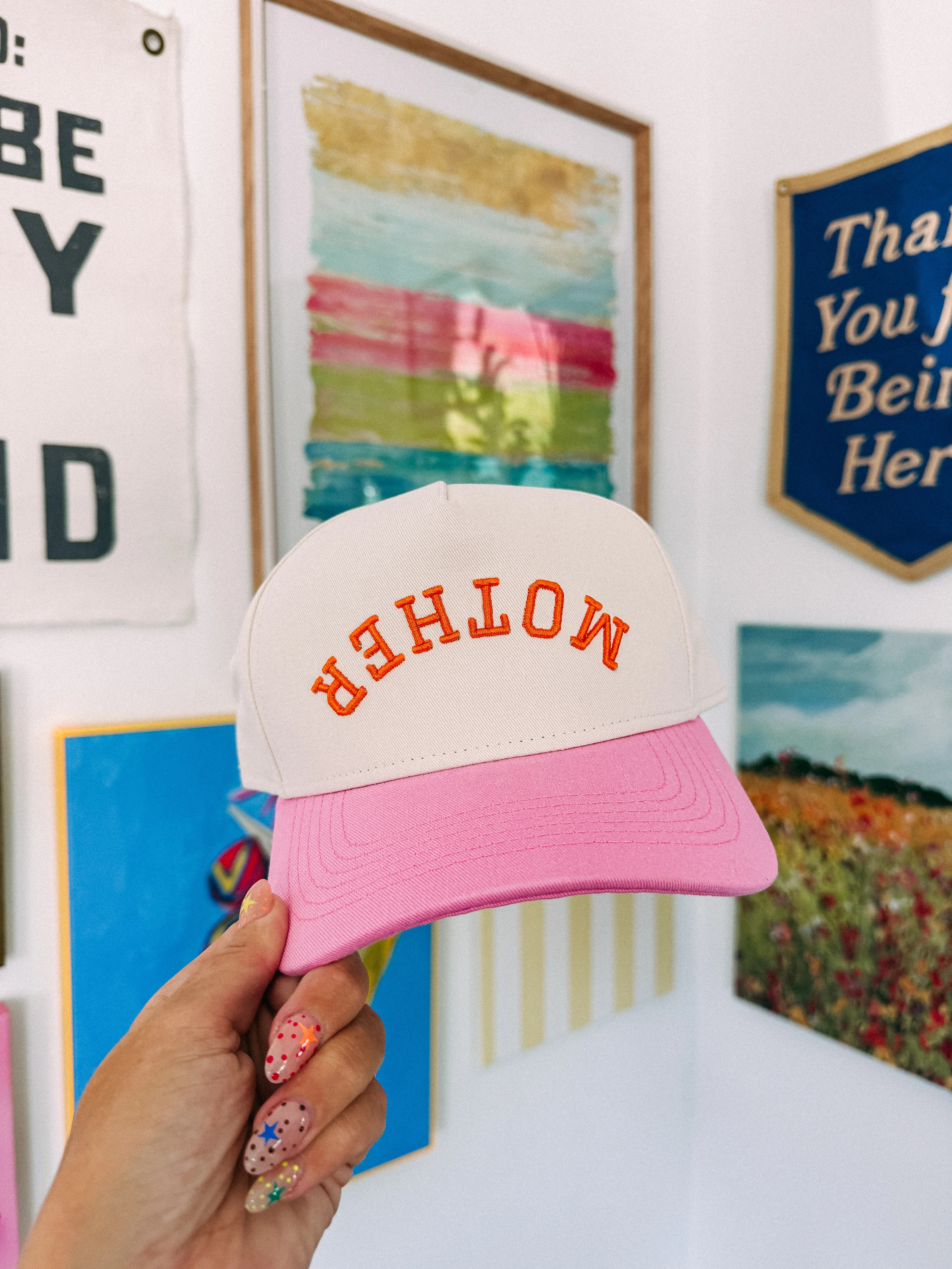ETTA OG | upside down mother trucker hat - orange/pink | Etta+East
