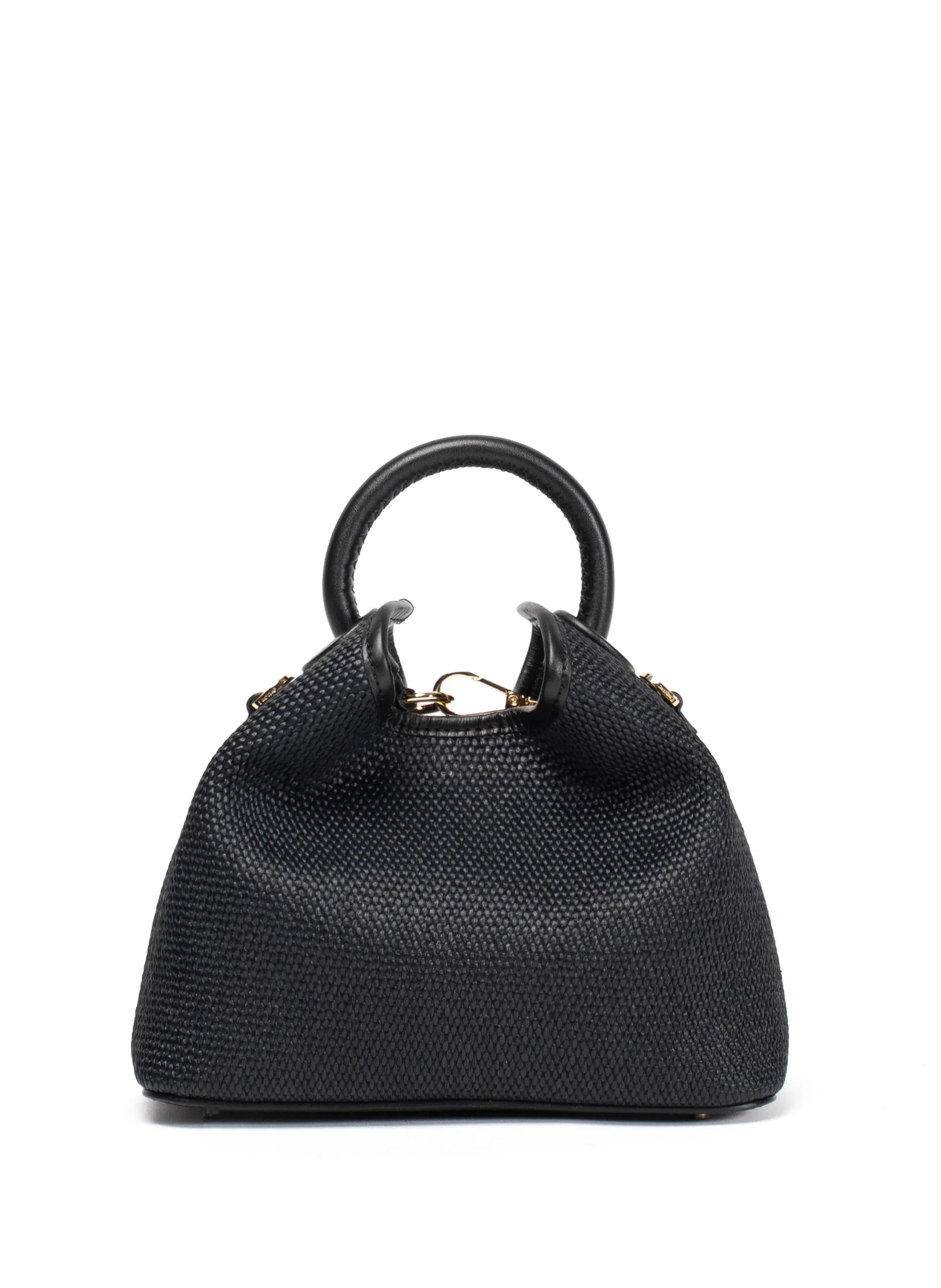 Baozi Raffia/Leather Black | Elleme