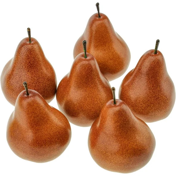 6pcs Artificial Fruit Realistic Fake Brown Pear Artificial Fake Fruit Lifelike Home Kitchen Cabin... | Walmart (US)