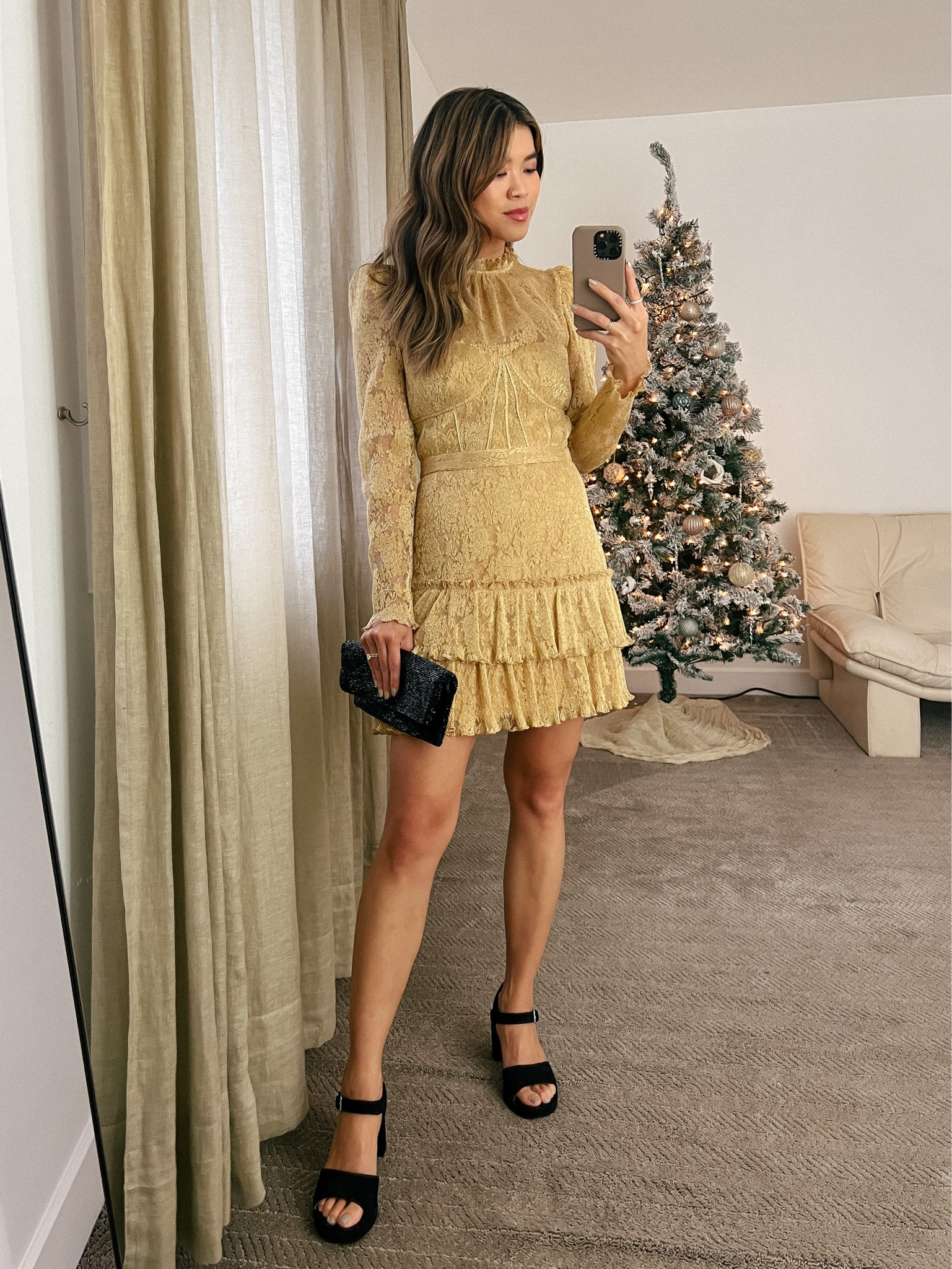 Nordstrom SAYLOR gold detailed ruffled long-sleeved dress with Madewell black heels and a black sequin clutch!
 
Dress: XXS/XS
Shoes: 6

#winter
#winteroutfits
#winterfashion
#winterstyle
#holiday
#giftsforher
#nordstrom
#saylor
#lulus
#madewell
#holidayoutfit
#holidayparty
#holidaydress


#LTKSeasonal #LTKstyletip #LTKHoliday