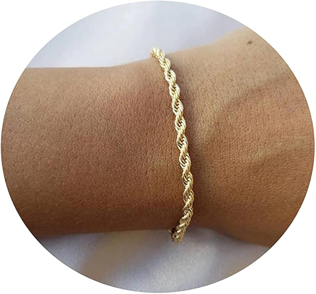 Tasiso Sideways Cross Bracelet for Women 14K Gold Plated Flat Herringbone Link Chain Bracelet Dai... | Amazon (CA)