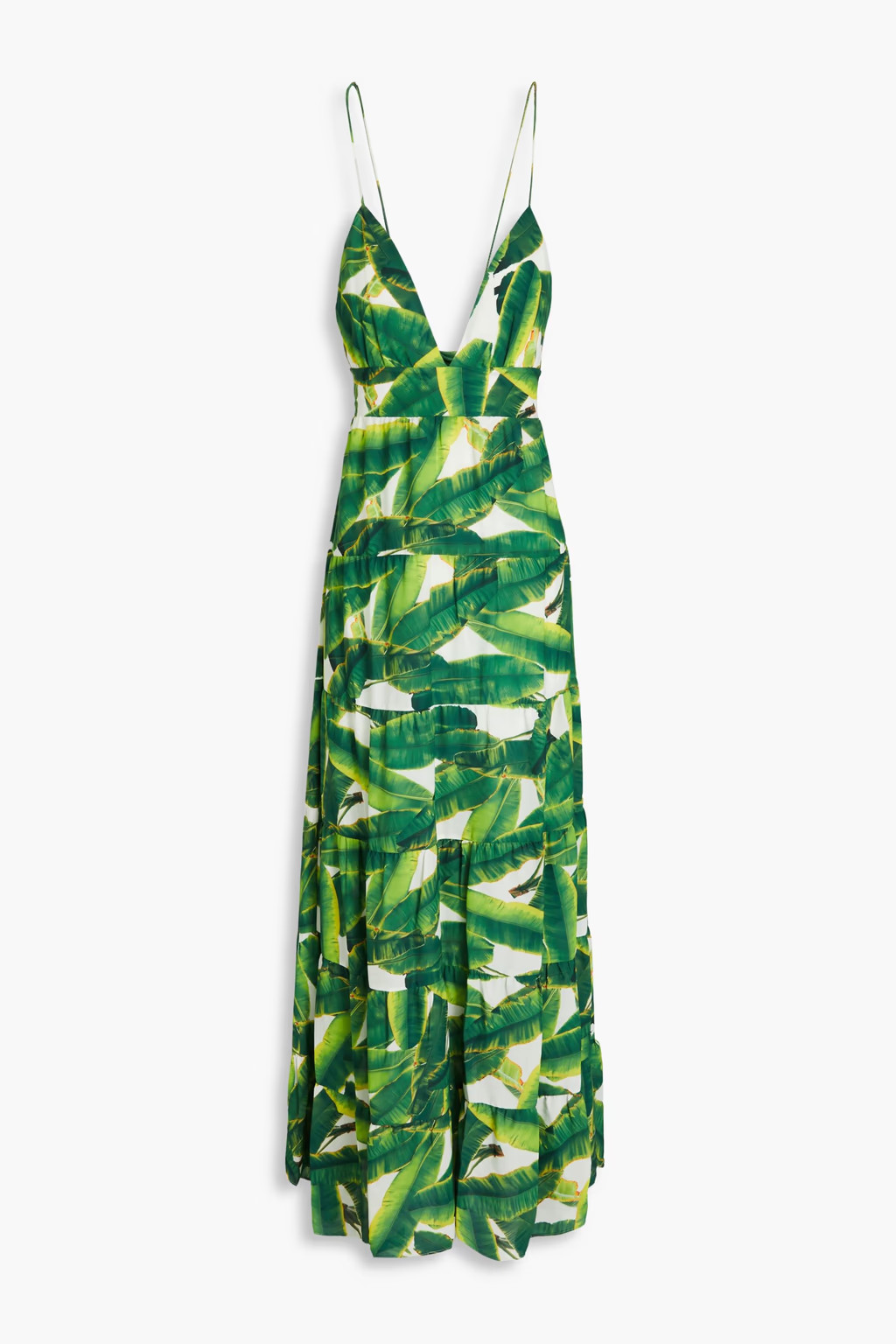 Karolina tiered printed crepe de chine maxi dress | The Outnet (US and CA)