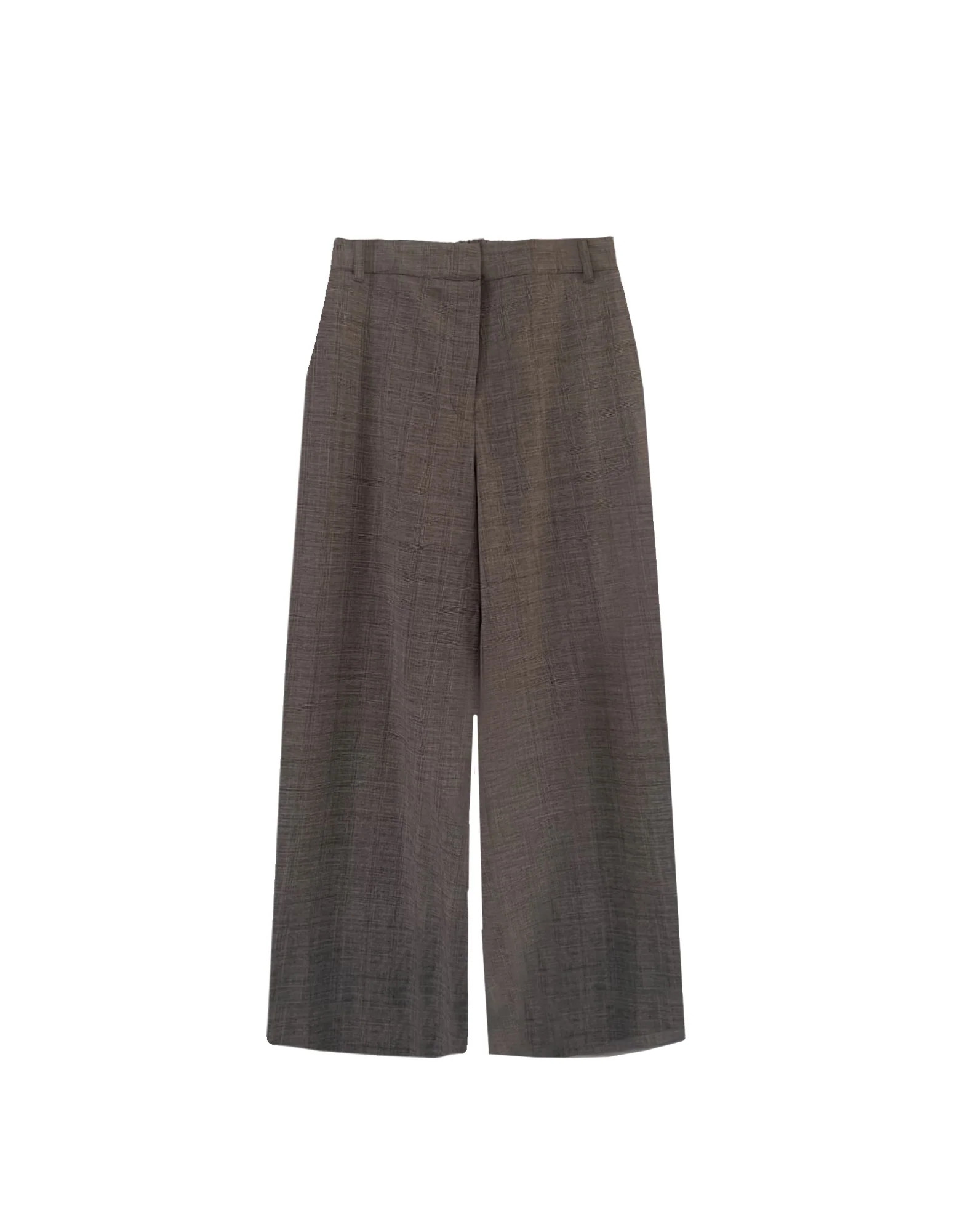 Becca Wide Leg Trouser- Small Taupe Glen Plaid - BAACALxBECCA | BAACAL Limited, LLC