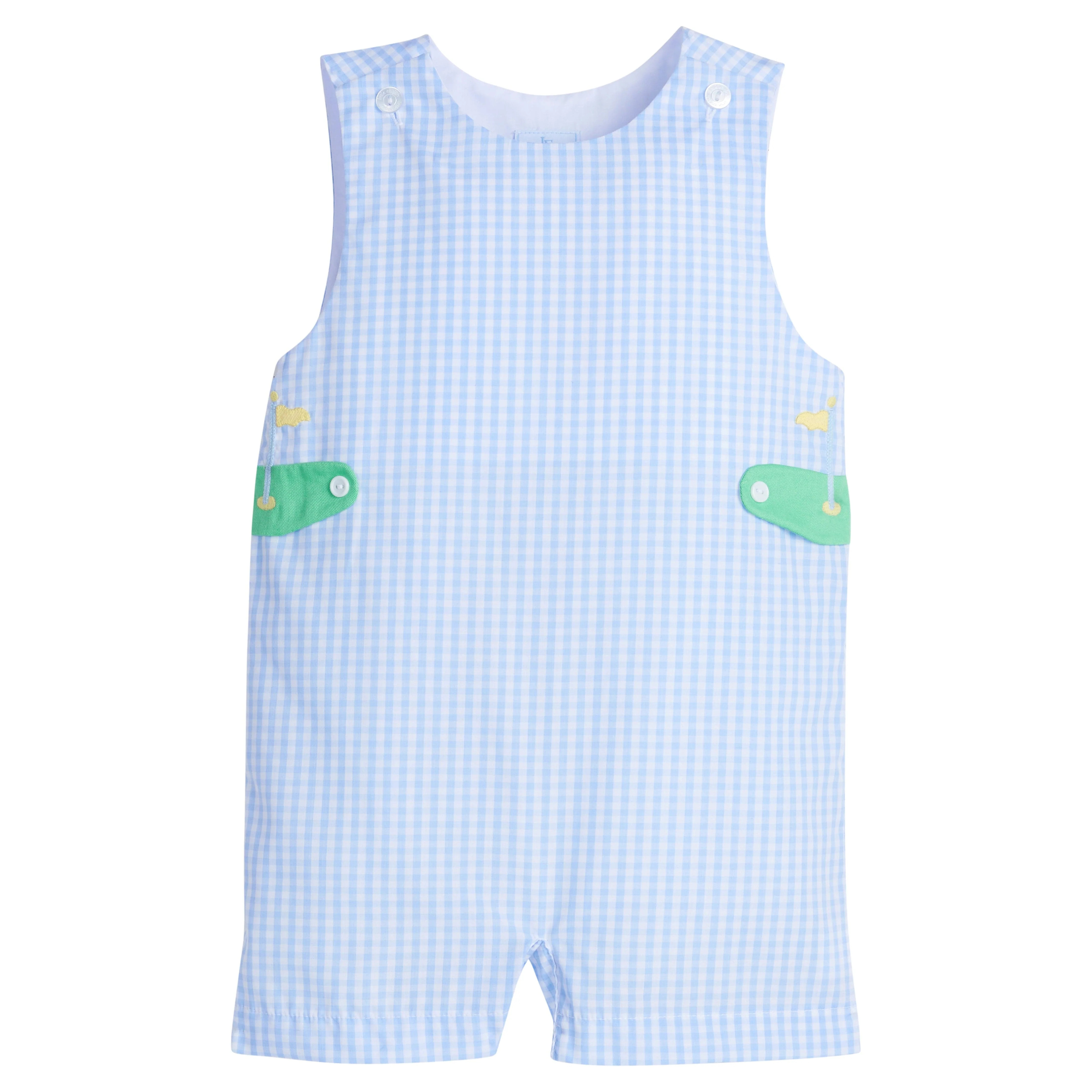 Boys Applique Tab John John in Golf | Little English