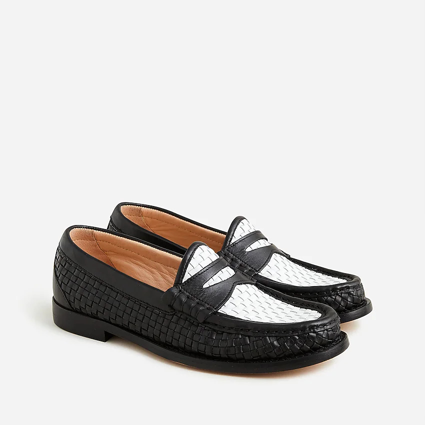 Winona penny loafers in woven Italian leather | J. Crew US