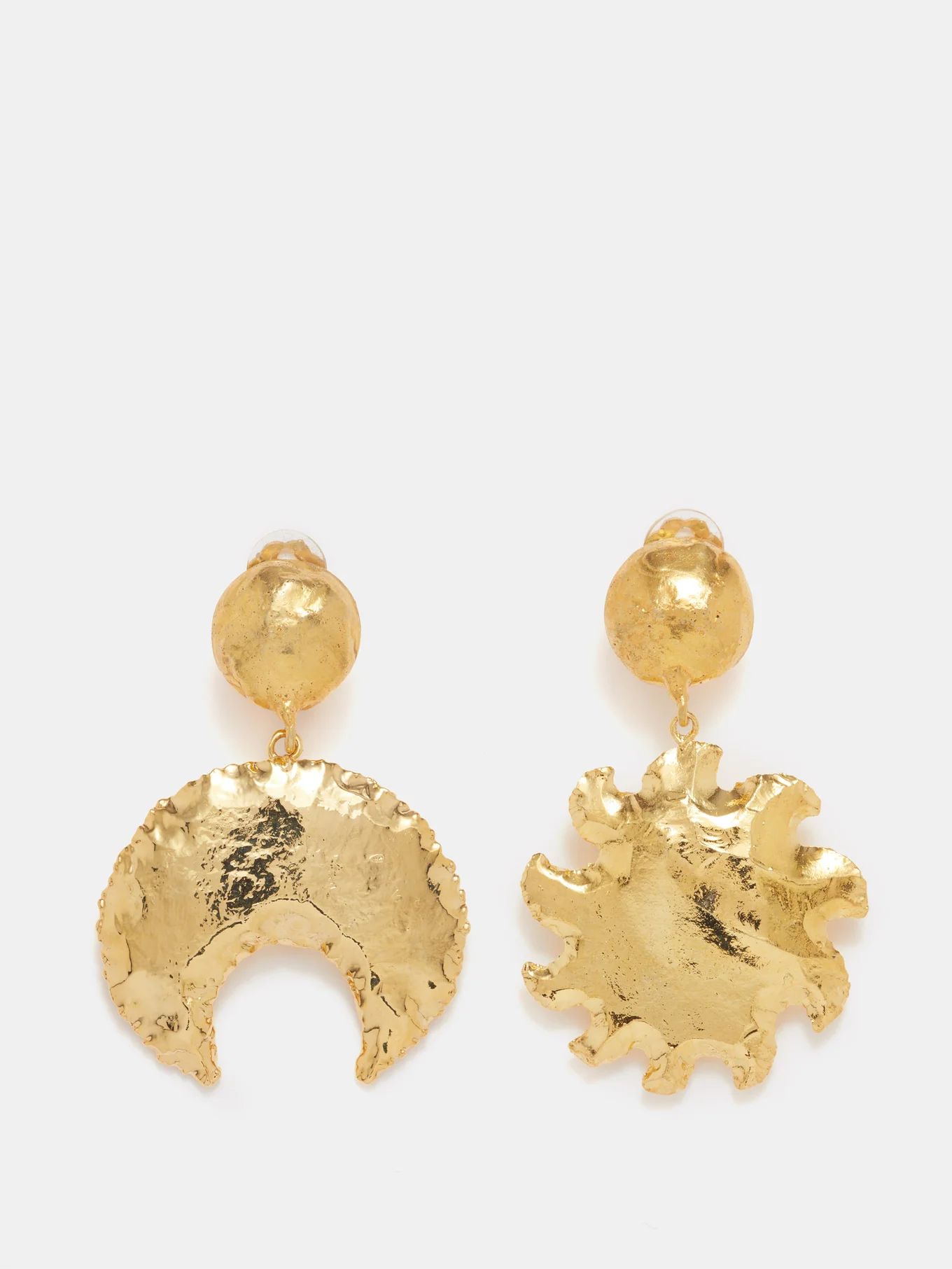 Sol y Luna gold-plated clip earrings | Sylvia Toledano | Matches (international)