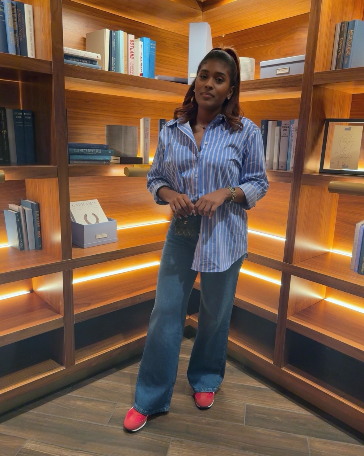 Sunday Funday vibes! I finally got to wear this striped button-down from H&M, and it was perfect for a pizza and cocktails class at The Commentary in Arlington, VA — such a fun experience! I kept it casual with mom jeans and added a pop of color with my red Reeboks. How do you like to spend your Sundays? 

#LTKStyle #SundayFunday #HMFinds #ChicAndCasual #WeekendVibes

#LTKSeasonal #LTKStyleTip #LTKShoeCrush