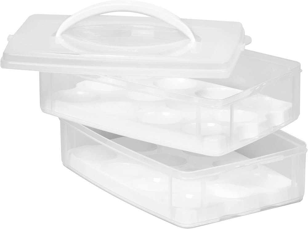 Snapware Snap 'N Stack Portable Storage Carrier with Lid for Eggs, BPA-Free Egg Holders, Dessert ... | Amazon (US)