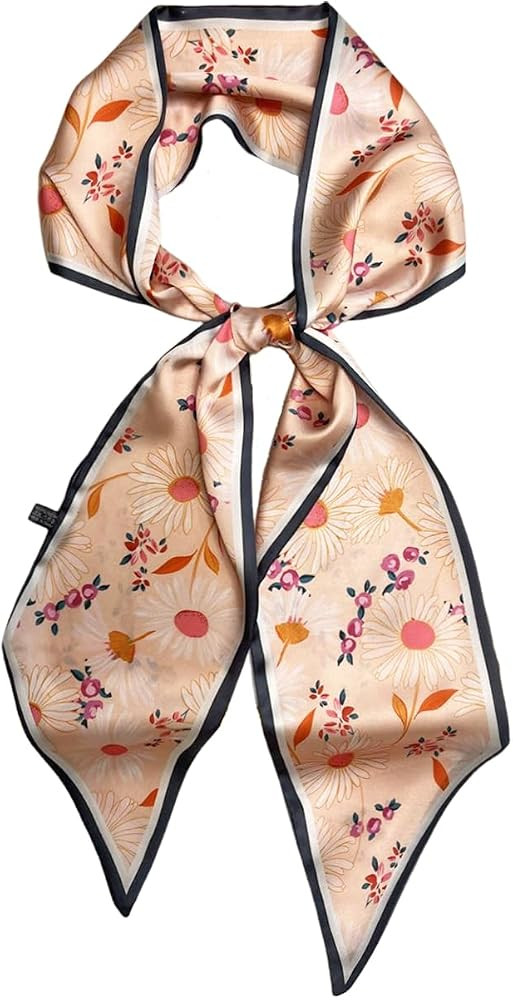 Julunar Hair Scarf for Women Silky Long Neck Head Scarves Purse Bag Scarfs for Handbag Satin Head... | Amazon (US)